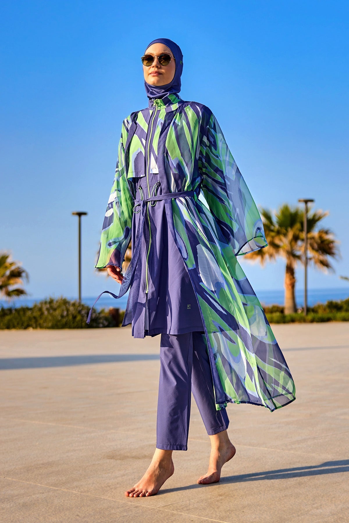 Colorful Patterned Silky Kimono