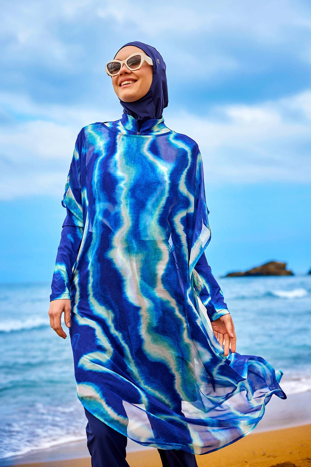Silky Pareo with Colorful Pattern
