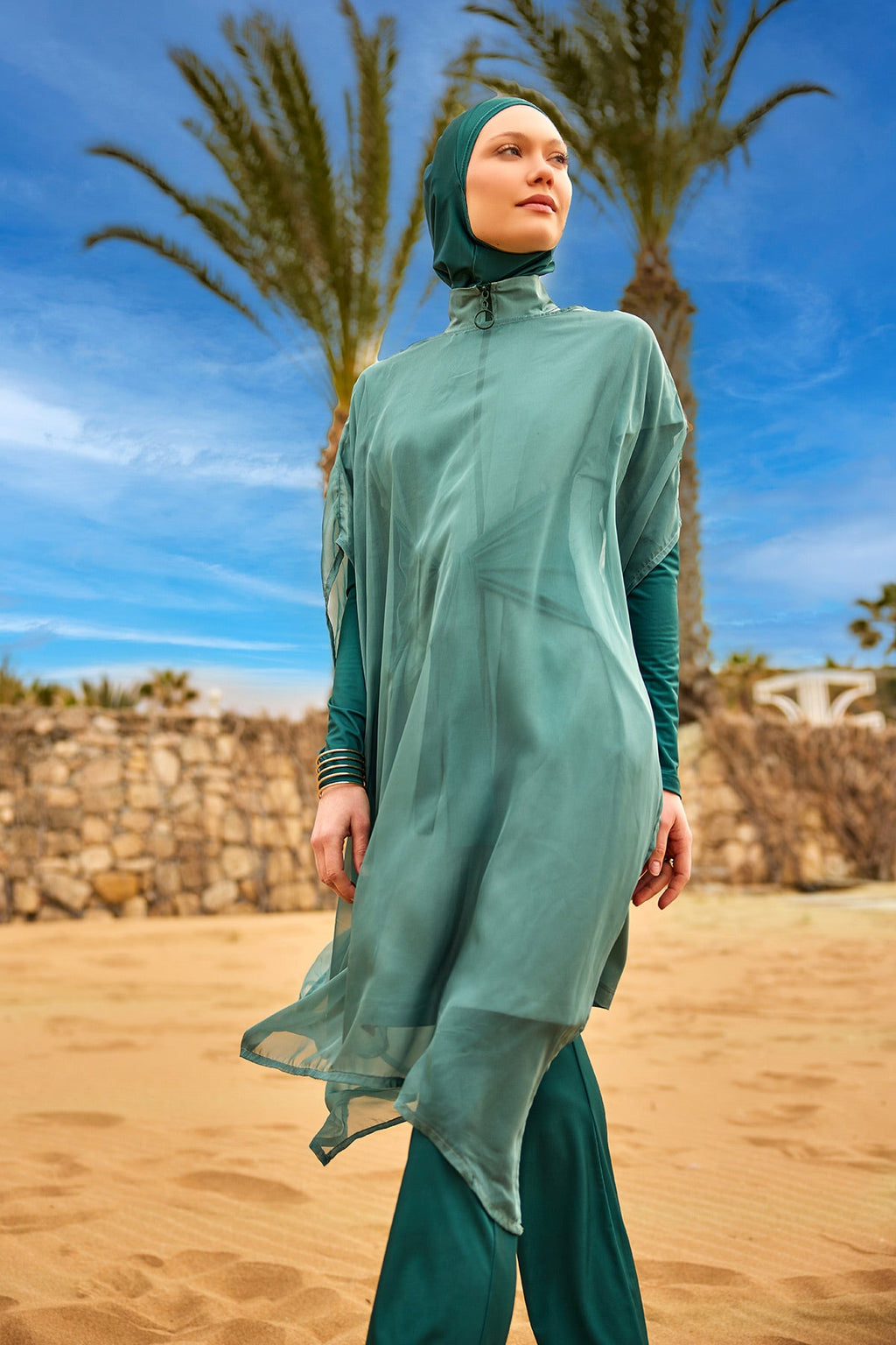 Ju La Nar Green Silky Pareo/ Cover Up