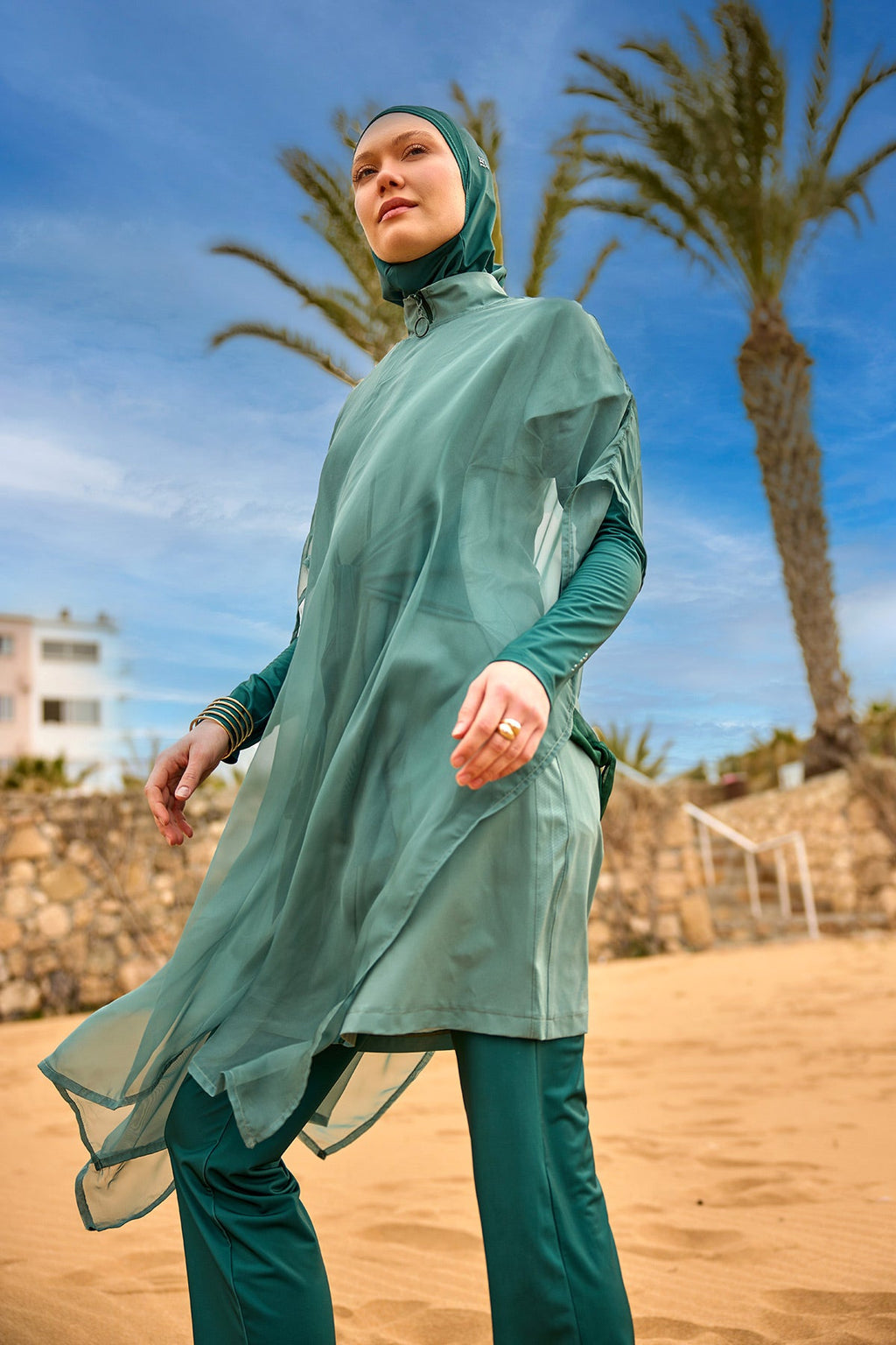 Ju La Nar Green Silky Pareo/ Cover Up