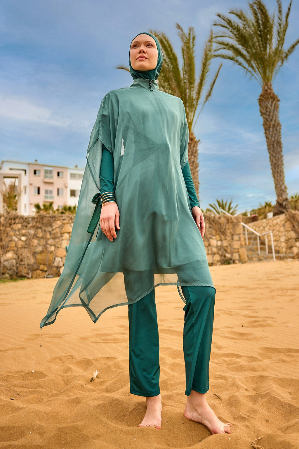 Ju La Nar Green Silky Pareo/ Cover Up