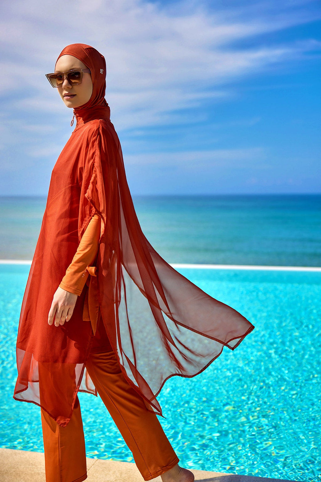 Silky Pareo/Cover-up – Sunset Orange