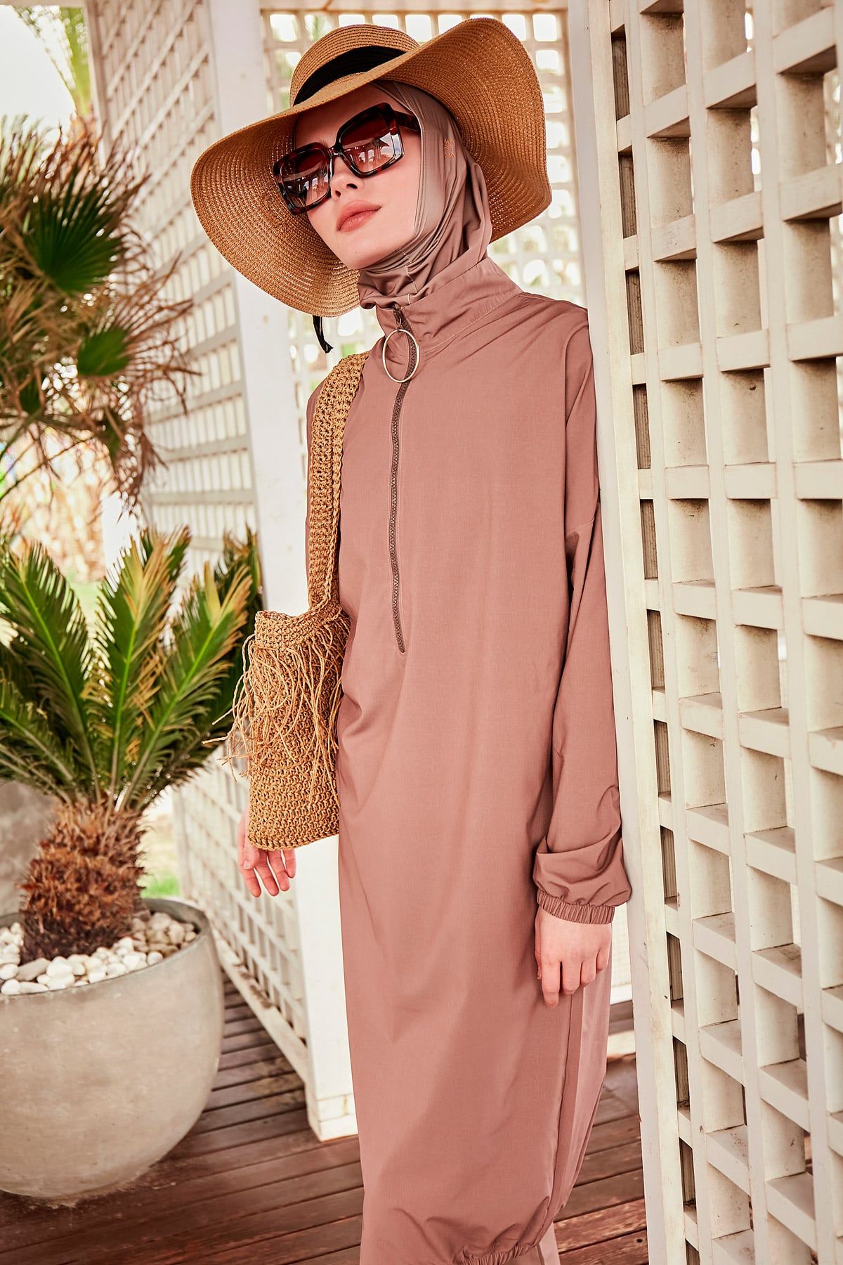 Woven Mink Burkini Modest Swimwear