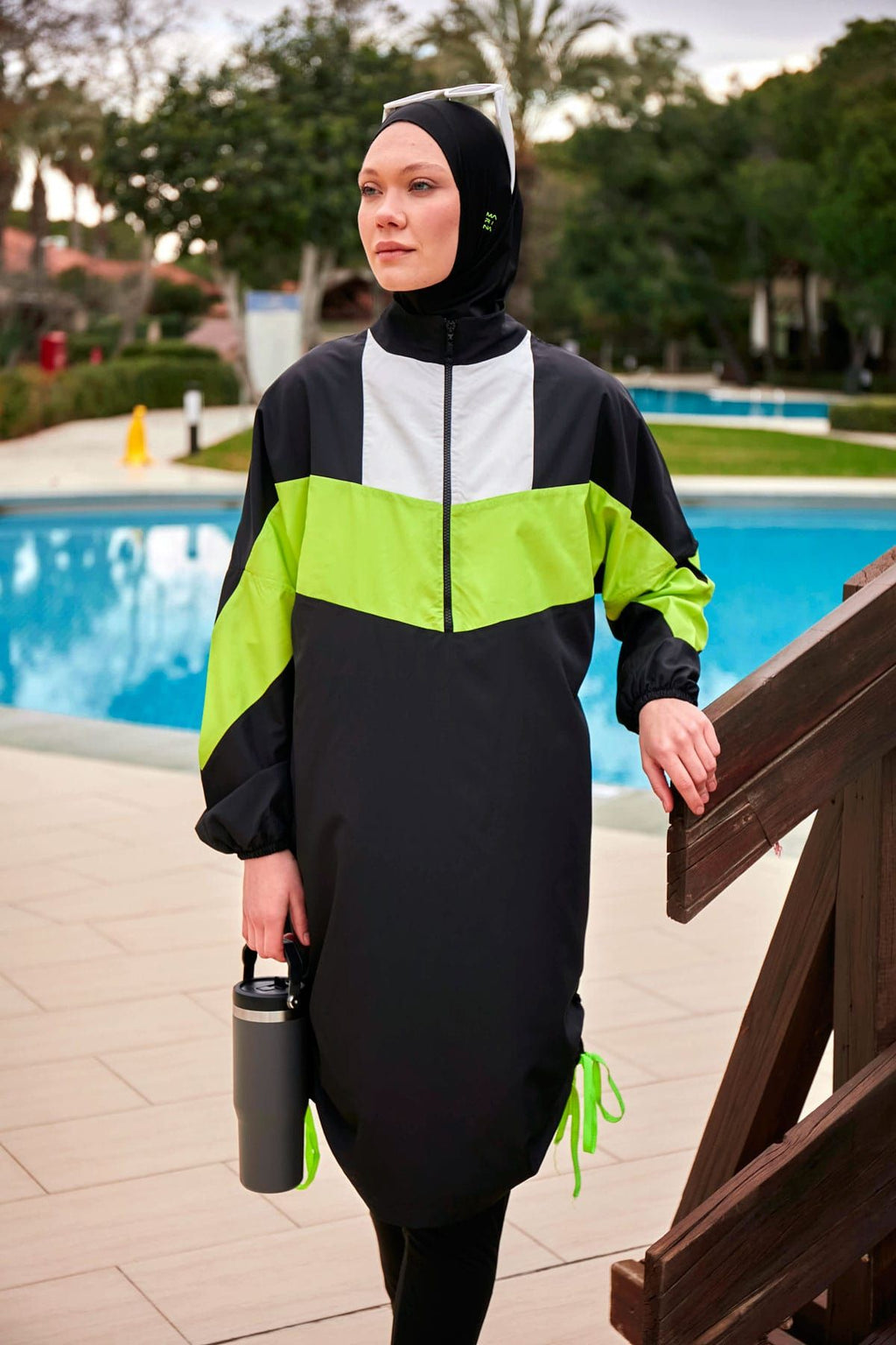 Woven Black Burkini Modest Swimwear